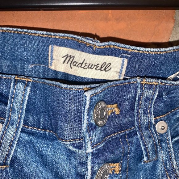 Madewell Cali Demi-Boot Jeans With Frayed Hem Button Fly Size 25 - Picture 3 of 4